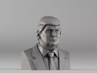 S00056 Realistic Male Bust in Suit 3D print model