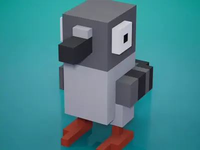 Voxel - Pigeon Low-poly 3D model