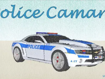 Police Chevrolet Camaro car for WeLoveCars collection by What... Free 3D print model
