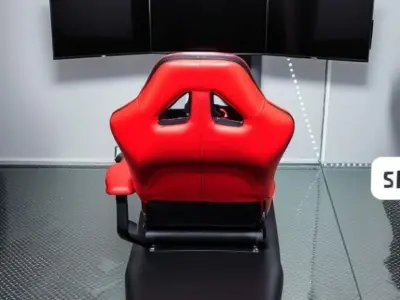 Ultimate Gaming Setup 3D Triple Monitor  Racing Gear Low-poly 3D model