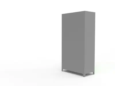METAL CABINET-DOUBLE LONG-GRAY AND GREEN Low-poly 3D model