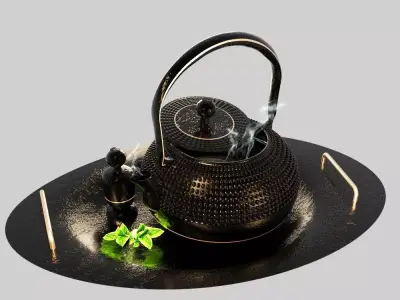 artistic luxury teapot 3D model
