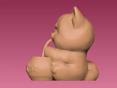 gatito con mate Argentino 3D print model