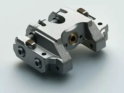 Realistic Industrial Valve Block 3D Model Low-poly 3D model