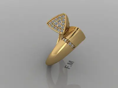 Ring women jewel gold fuison  3D print model