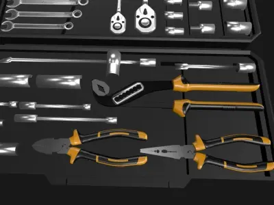 Vonder Toolbox - 110 tool pieces Low-poly 3D model