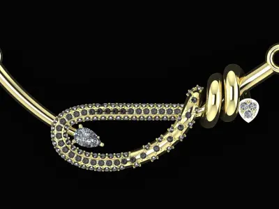 Diamond pendant necklace 3D print model 3D print model