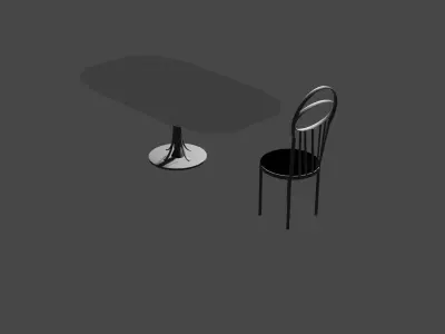Table for family with chair Free 3D model
