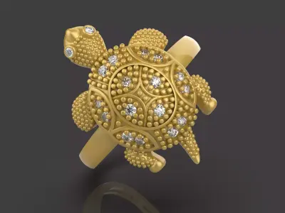 Simple Tortoise Ring - 006  3D print model