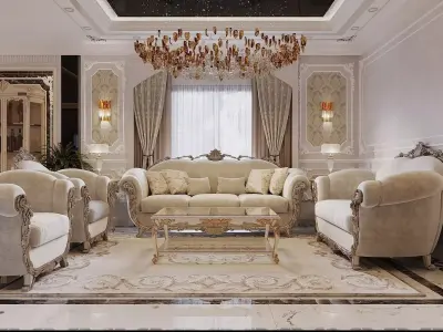 classic Reception and Dinning Room 3D model