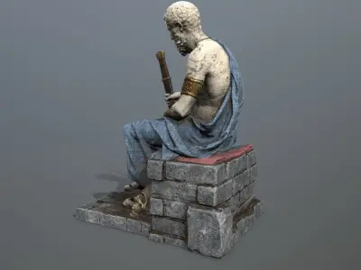 Man Statue Low-poly 3D model