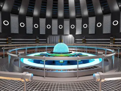 Sci-Fi Interior Scene 3D Model 3D model