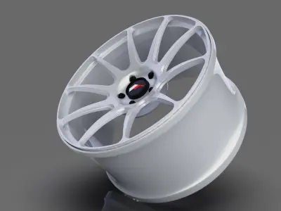 Japan Racing JR11 wheel silver 3D model 3D print model