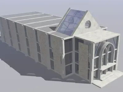 Modern Stone Church 3D model