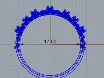 Anillo de 15 para dama-mujer -v- 3D print model