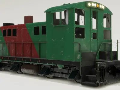 Diesel locomotive 3D model Low-poly 3D model