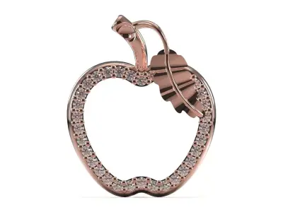 Rose Gold Apple Outline STL 3DM Pendant jp0375 3D print model