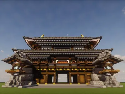  Japanese Castle  - 3D MODEL  Jiu Yue Castle Hatogoe Gate 3D model