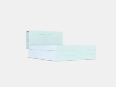 BRIMNES Bed frame w storage and headboard 1 Low-poly 3D model