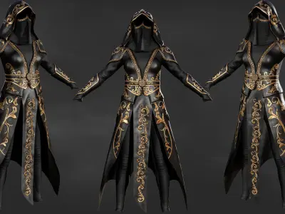 Royal Assassin Robe low poly Low-poly 3D model