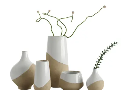 Hand painted ceramic vase collection 3D Model Pack
