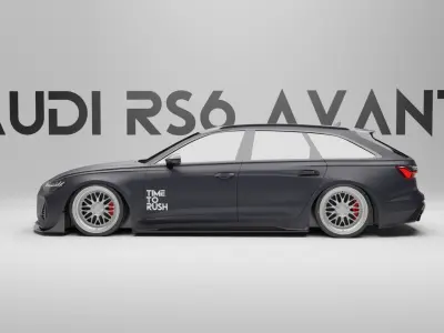 Audi RS 6 Avant with TTR Body Kit Low-poly 3D model