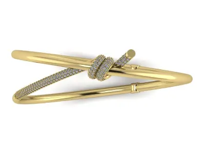 Knot Bracelet With Diamonds - Size 19 3D print model