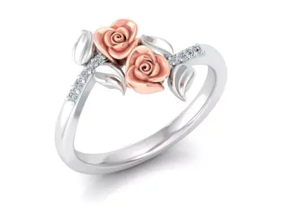 Diamond Rose Ring RG13 3D print model