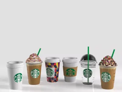 Coffe Cup Starbucks Low-poly 3D model