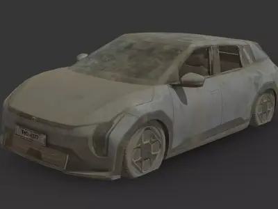 Abandoned Car - Kia EV4 Hatchback Low-poly 3D model