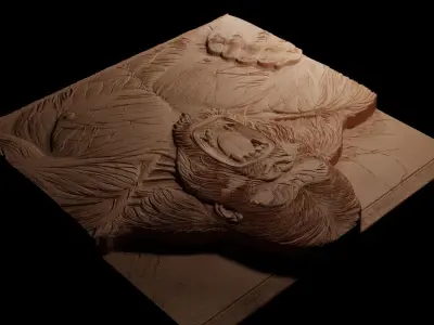 Gorilla CNC 3d Print High Relief Sand Casting 3D print model