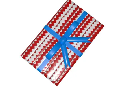 3D Gift Box Red with Yellow Ribbon Festive Present Decoration Low-poly 3D model