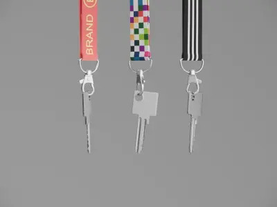 Key with Keychain - hanging 3D model