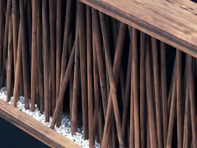 Screen wall branch pebble n1 3D model