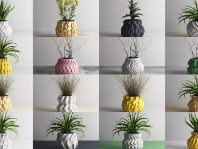 73 vase pot 3d print model huge pack 3D Model Collection