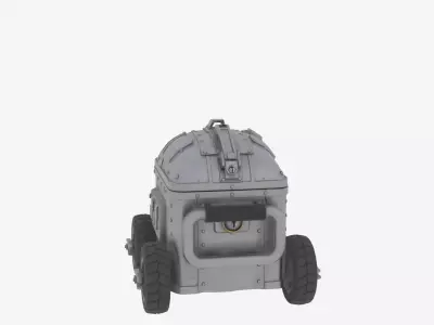 3D of Heavy-Duty Bank Security Cart Compartmentalized Interior 3D model