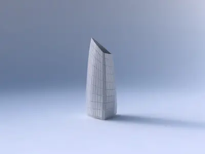 Vase tipped triangle with grid plates 3D print model
