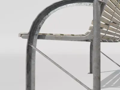 Realistic Park Bench - European Urban Asset Free low-poly 3D model