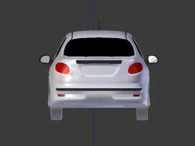 Feugeot 207 sedan Low-poly 3D model