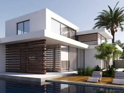 Modern Villa Exterior 3D Model 3D model