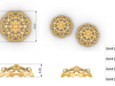 Adwaya Mandala Pendant Set With Ring 3D print model