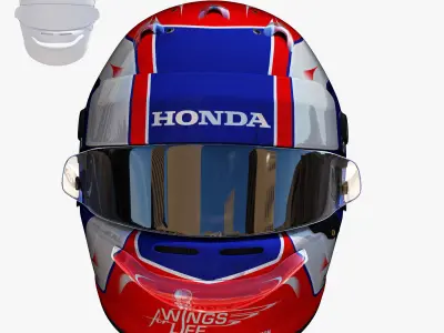Gasly helmet 2018 Low-poly 3D model