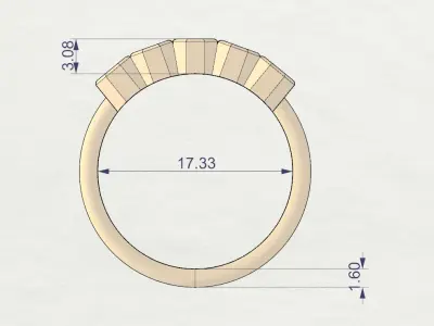 Octagon cut bezel ring N5 3D print model