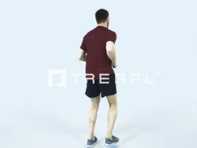 Portrait 07L Running Jogging Football Sports Man Low-poly 3D model purchase