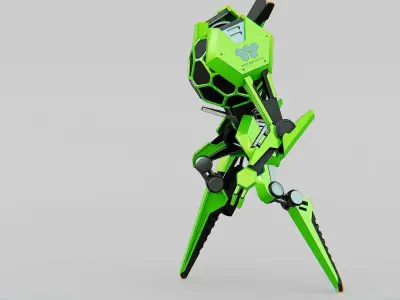 HEXA MOSQUITO DROID Rigged for Unreal Engine - Unity - MIXAMO  3D model