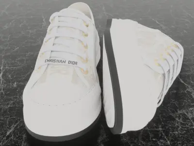 CHRISTIAN DIOR 3D SHOES - WHITE Low-poly 3D model