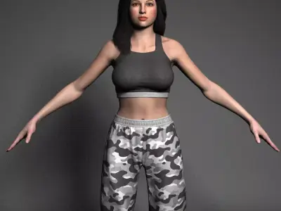 Sporty Girl Low-poly 3D model purchase