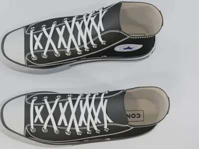 Basketball Leather Shoes Converse All Star Black 3D model