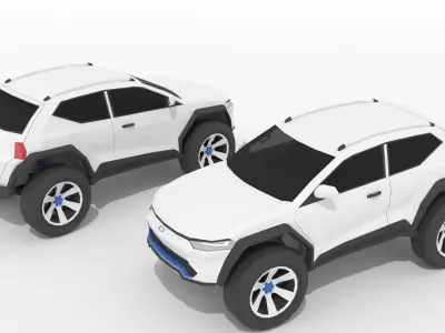 Generic low-poly SUV concept car Low-poly 3D model