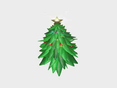 Christmas Tree 07 Dark Green - Cartoon Interior Decoration Low-poly 3D model